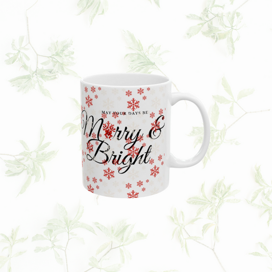 EVERGREEN & CO RB Merry and Bright Ceramic Mug (11oz Red)